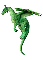 3D Rendering Fairy Tale Dragon on White