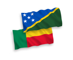 Flags of Solomon Islands and Benin on a white background