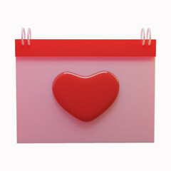 minimal concept. February 14 Valentines day Calendar icon isolated.