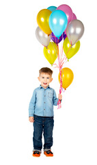 Cute little boy with baloons