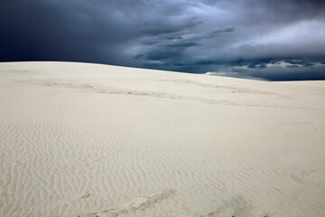 White dune and cloudy sky - White Sands National Park, New Mexico