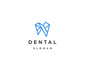 Dental line art logo icon design template vector