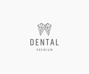Dental line art logo icon design template vector