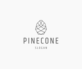 Pinecone logo icon design template