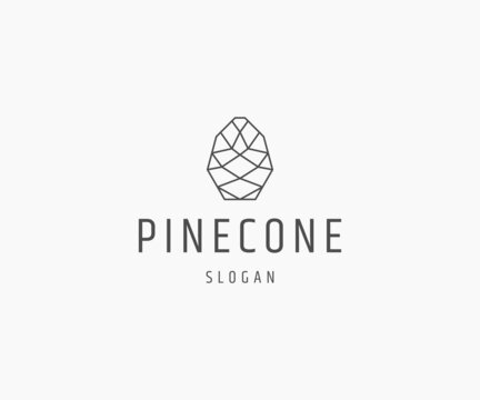 Pinecone logo icon design template