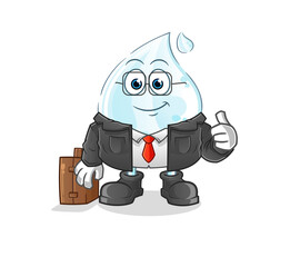 milk drop office worker mascot. cartoon vector