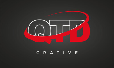 QTD creative letters logo with 360 symbol Logo design