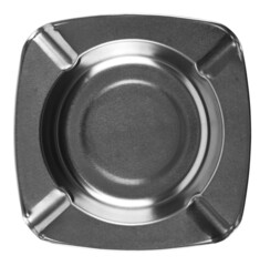 Metal ashtray isolated on white background.