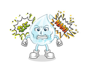 milk drop anime angry vector. cartoon character