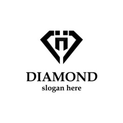 Initial H in diamond black good for logo design