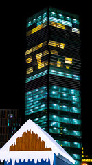 skyscrapers at night in king abdullah financial center in riyadh