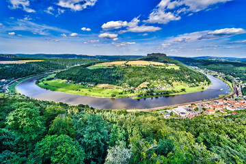 river in germany from high up a mountain