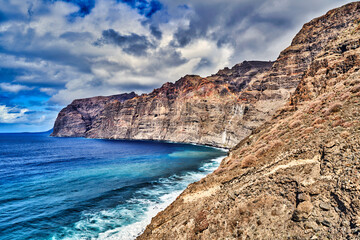 Fototapeta na wymiar A Tenerife coastline with rock formation.