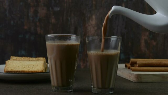 Indian tea served in glass cups