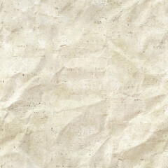 Newspaper seamless pattern with old vintage crumpled paper texture background