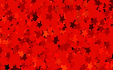 Dark Red vector template with sky stars.