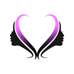 fashion or beauty logo with love