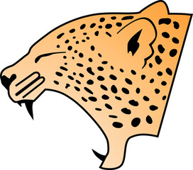 Angry aggressive leopard roaring head portrait vector illustrations