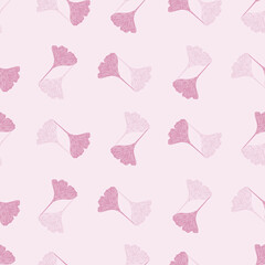 Ginkgo biloba seamless pattern. Beautiful plant background.