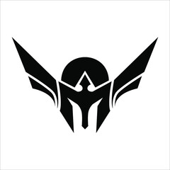 vector holy spartan helmet with wing