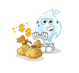 milk drop refuse money illustration. character vector