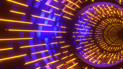 Abstract Sci Fi Glow Tunnel Background