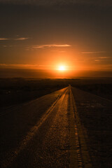 Fototapeta na wymiar Sunset on the road