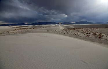 Wide view at white sands - White Sands National Park, New Mexico