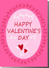 Happy V-DAY! Beautiful vector designed card for Valentine`s day and other selebrations. For girlfriend, boyfriend, wife, husband, couples etc. Cute decorative illustration to your valentine with love!