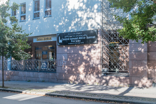 Oslo, Norway - September 25, 2021: Central Jamaat Ahl-e Sunnat sign.