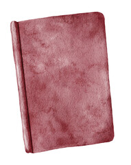 Watercolor vintage old closed book isolated on white. Hand drawn illustration.