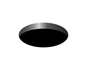 Black hole icon isolated on white background. Round holes. Open manhole. Vector illustration.