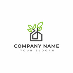Green house logo vector design