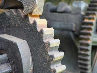 Old machine gears in the forge