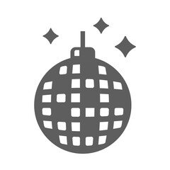 Monochrome simple disco ball line icon vector illustration hanging bright glass nightclub sphere