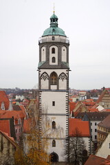 Fototapeta na wymiar Der Turm der Frauenkirche in der Porzellanstadt Meissen