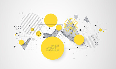 Trendy abstract wireframe background. Modern science or technology art elements. Surface illustration. Vector. © Alex