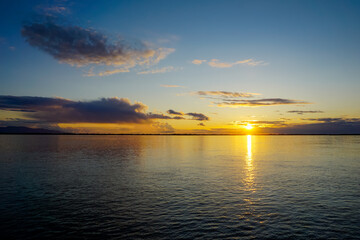 Beautiful sunset over the Amur River