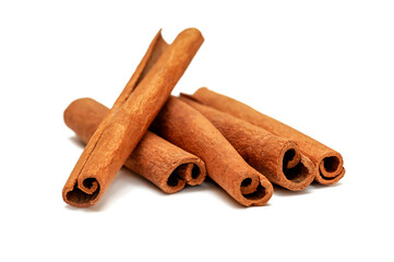 Cinnamon on a white background