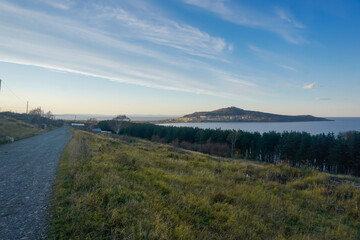 Coast near the Tatar Strait at sunset