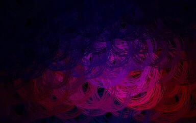 Dark Pink, Red vector template with curved lines.