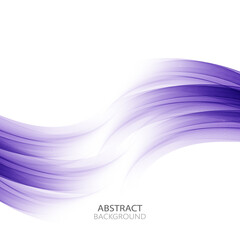 Abstract Transparent blue Wave on white Background. Vector Illustration.