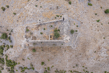 Goat castle located on the 300 meters high hill known as Alaman Mountain between Torbal and Selcuk.