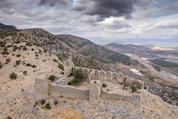 Goat castle located on the 300 meters high hill known as Alaman Mountain between Torbal and Selcuk.