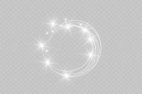 Luxurious fashion silver glitter vector circle frame, glowing light effect.