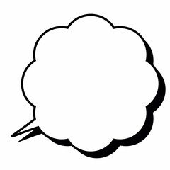 Simple line black and white comic  speech bubble