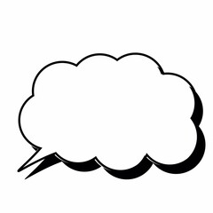 Simple line black and white comic  speech bubble