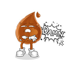 chocolate drop very pissed off illustration. character vector