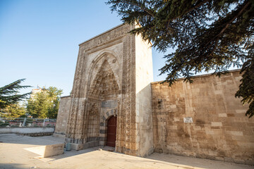 Fototapeta na wymiar Hatuniye Medresseh (Turkish: Hatuniye Medresesi), is a historical medrese in Karaman, Turkey, built in the 14th century. 
