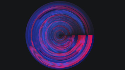 Glitch distorted geometric circle . Modern art design . Noise destroyed glitched poster . Trendy defect error background with speed lines . Glitched artwork .vector 